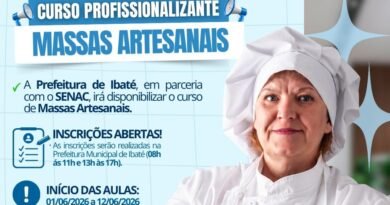 Prefeitura de Ibaté abre inscrições para curso profissionalizante de Massas Artesanais em parceria com o SENAC
