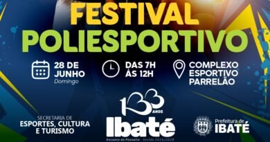 Festival Poliesportivo celebra os 133 anos de Ibaté com esporte, saúde e integração neste domingo