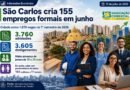 São Carlos cria 155 empregos formais em junho e encerra semestre com saldo de 1.870 vagas
